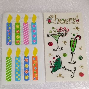 Frances Meyer Vintage Colorful Candle and Cheers Stickers